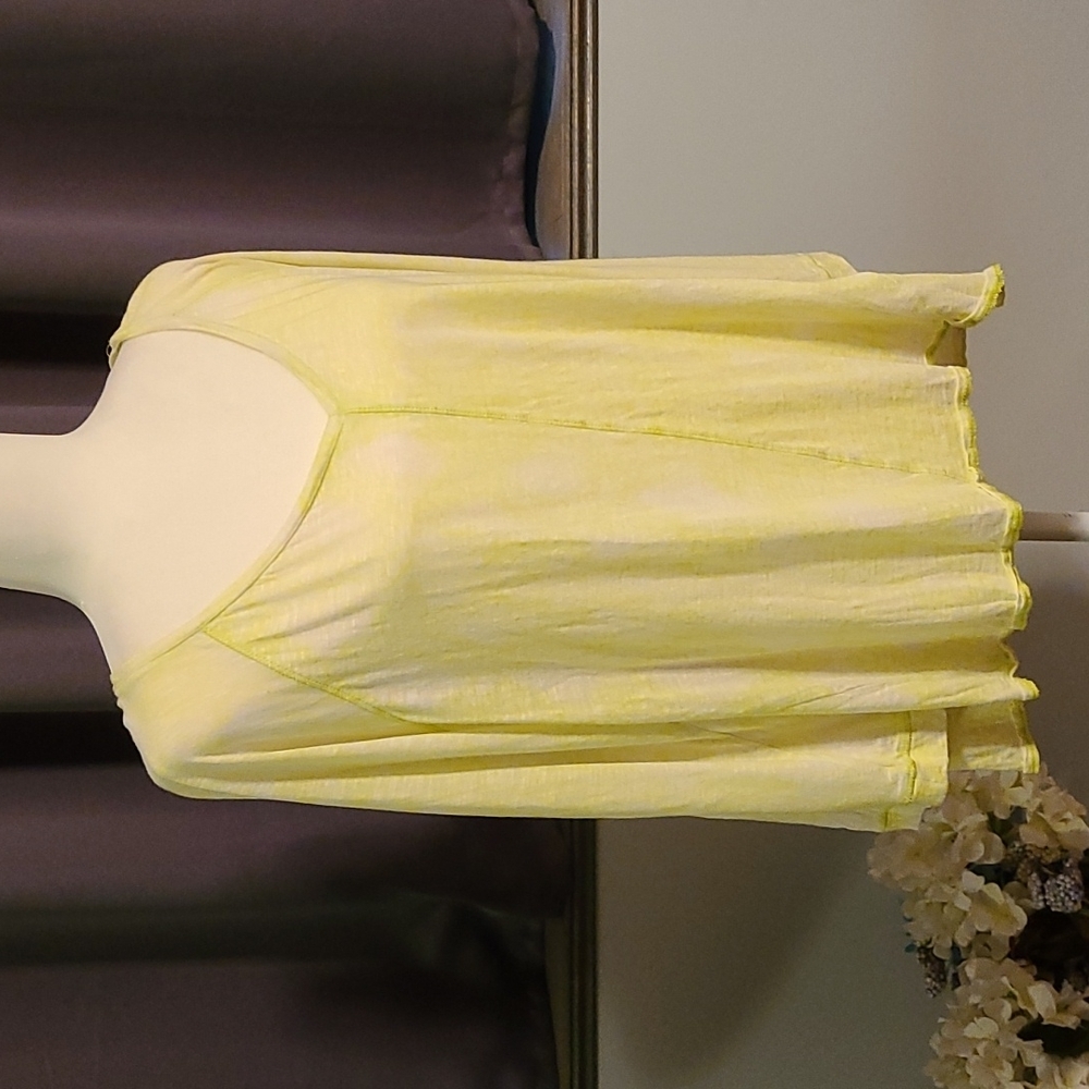 Calvin Klein Lime Green & White Top - XL